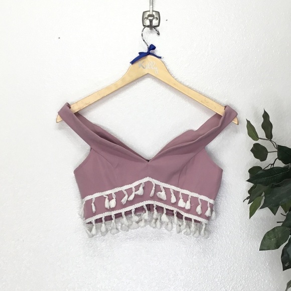 Sabo Skirt Fringe Pink Crop Top and Skirt Set - Picture 2 of 9